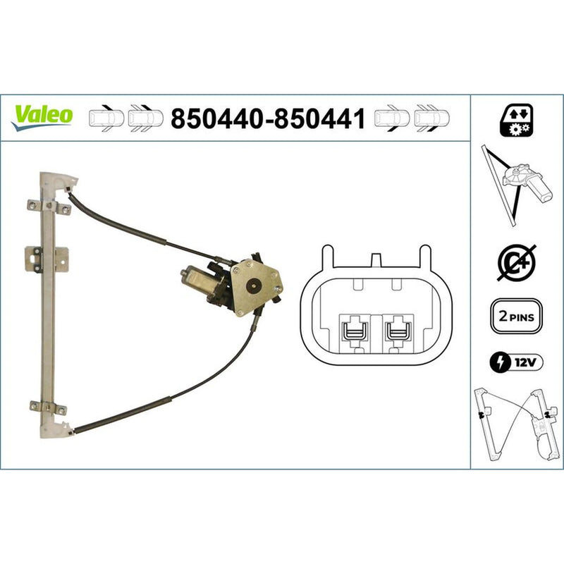 Valeo Electric Window Regulator Lifter Left Front 850440