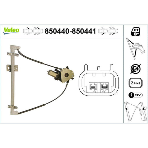 Valeo Electric Window Regulator Lifter Right Front 850441