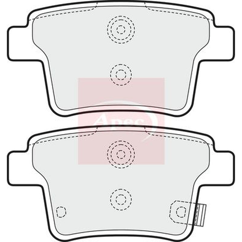 Apec Rear Brake Pad Set fits Proton Gen 2 2004-2009 1.3 1.6