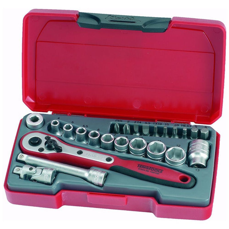 Teng Tools 1/4" Socket Set 6 pt 24 Pieces Teng Tools - Dynamic Drive