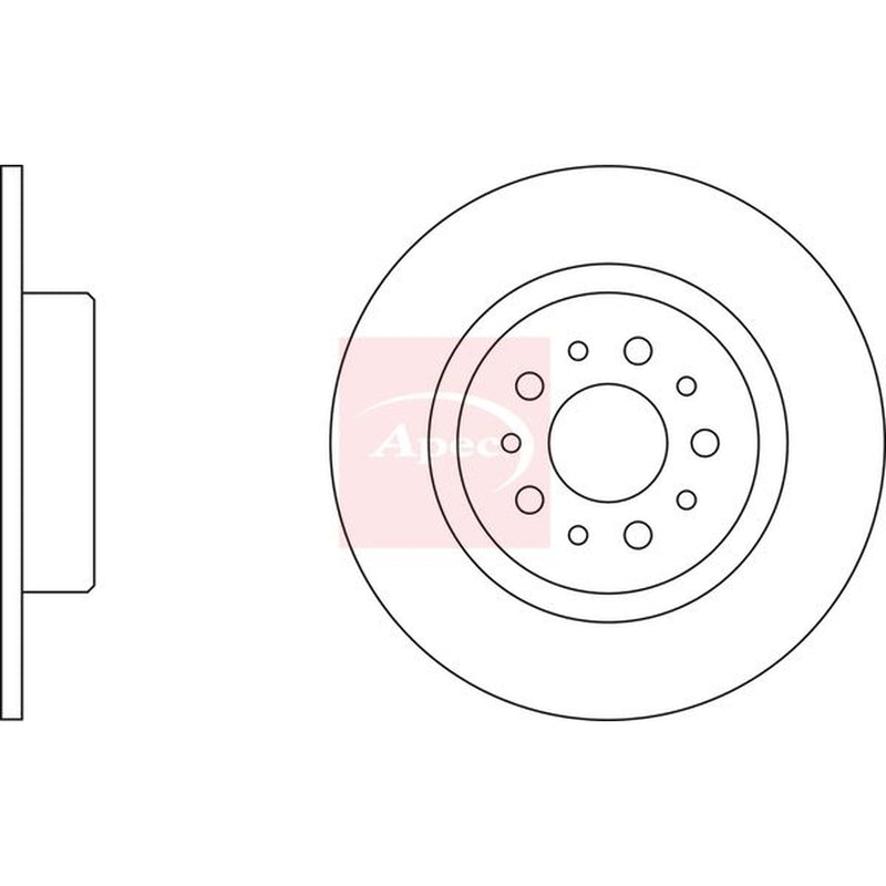 Apec Rear Brake Solid Discs & Pads fits Alfa Romeo 147 2003-2010 3.2