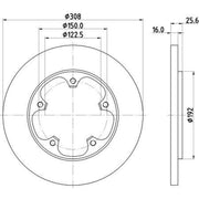Mintex 2 x Solid Rear Brake Discs MDC2694-x2
