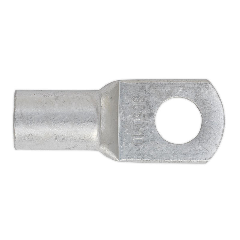 Sealey Copper Lug Terminal 50mmï x 10mm Pack of 10 LT5010 Sealey - Dynamic Drive