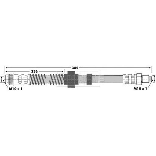 Borg & Beck Brake Hydraulic Hose Line Front Right BBH6643