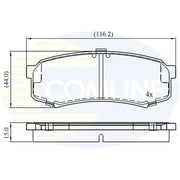 Comline Front & Rear Pads fits Toyota Dyna Platform 2006 on 3.0