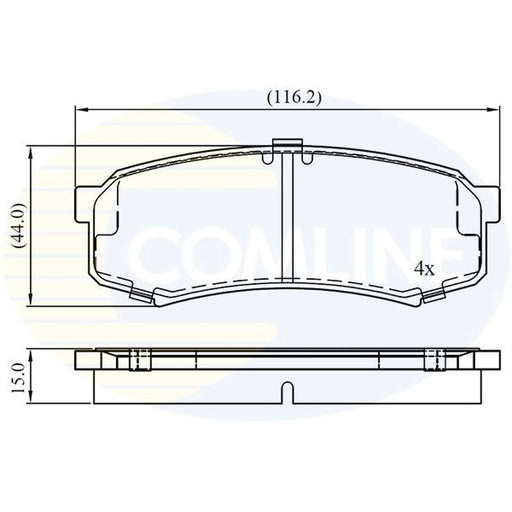 Comline Front & Rear Pads fits Toyota Dyna Platform 2006 on 3.0
