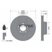 Textar 2 x Internally Vented Brake Discs 92072200