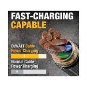 Dewalt Telecoms USB A to Lightning® Reinforced Charging Cable 1.8m (6ft) DEWALT Telecoms - Dynamic Drive