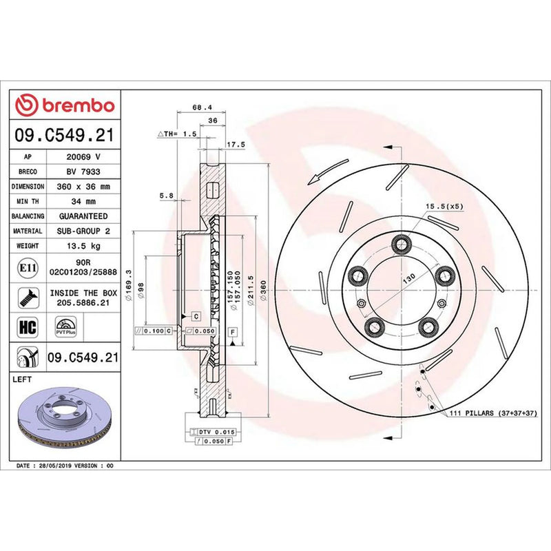 Brembo Front & Rear Brake Discs & Pads fits Porsche Panamera 2009-2016