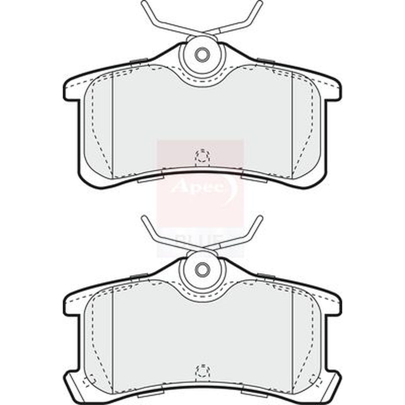 Apec Rear Brake Pad Set fits Toyota Avensis 1999-2003 1.6 1.8 2.0