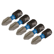 Draper Expert Cross Slot/PH Type Impact Screwdriver Bits, No.2 x 25mm, 1/4" Hex Draper - Dynamic Drive