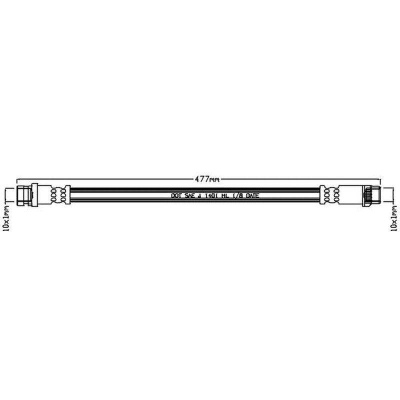 Juratek Brake Hydraulic Hose Line Rear Left fits Opel Movano A 2000-2001