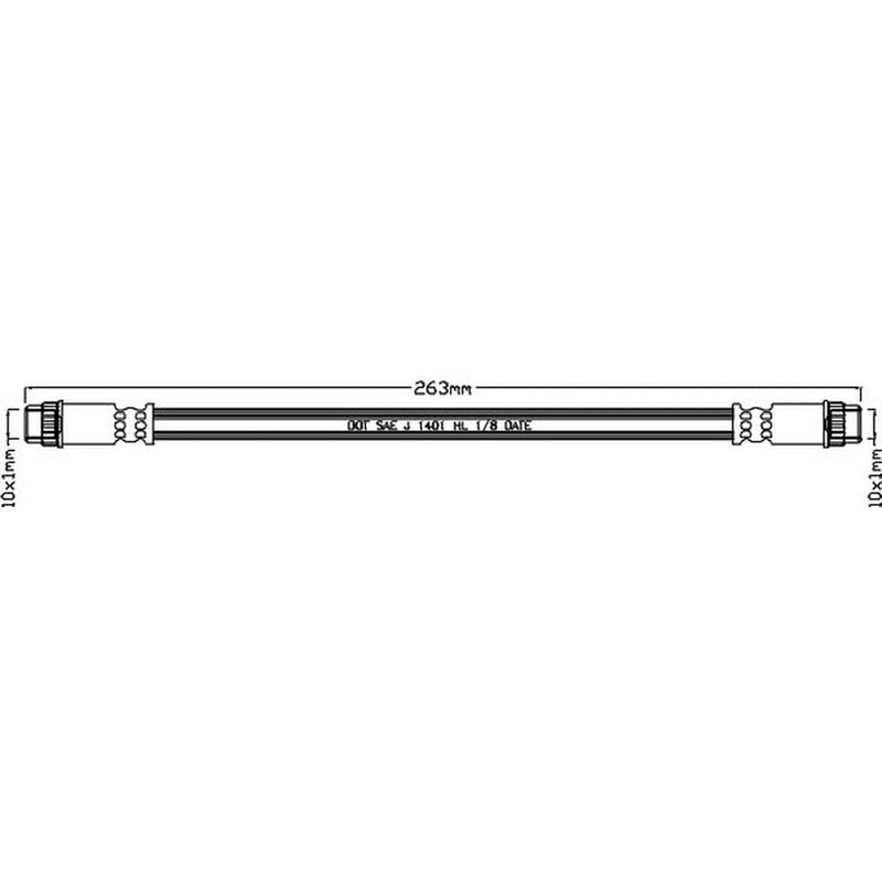 Juratek Brake Hydraulic Hose Line Rear Left fits Peugeot 206 1998-2012