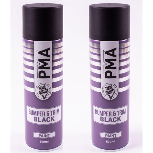 2x Autotek Professional Black Bumper and Trim 500ml Spray Paint High Coverage Autotek - Dynamic Drive