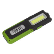 Sealey LED318 Rechargeable Inspection Lamp 5W COB + 3W LED + Power Bank Green Sealey  - Dynamic Drive