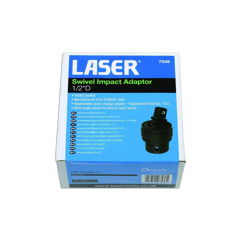 Laser Universal Joint Swivel Impact Adaptor 1/2"D 7536 Laser - Dynamic Drive