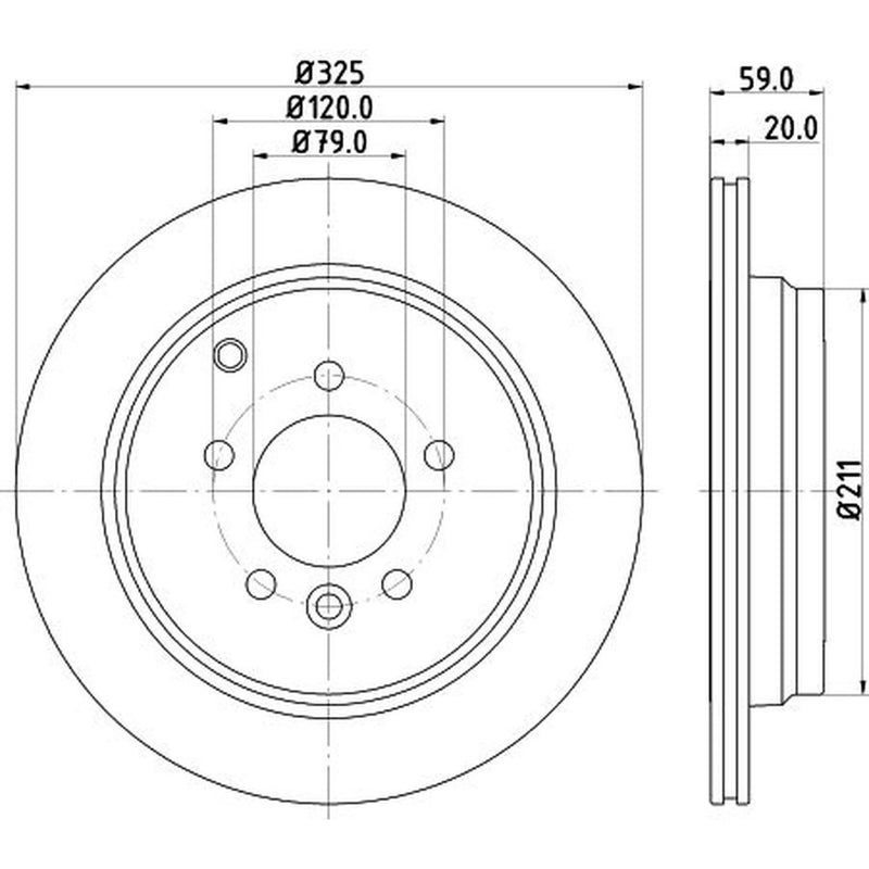 Mintex 2 x Rear Brake Discs MDC1852C-x2