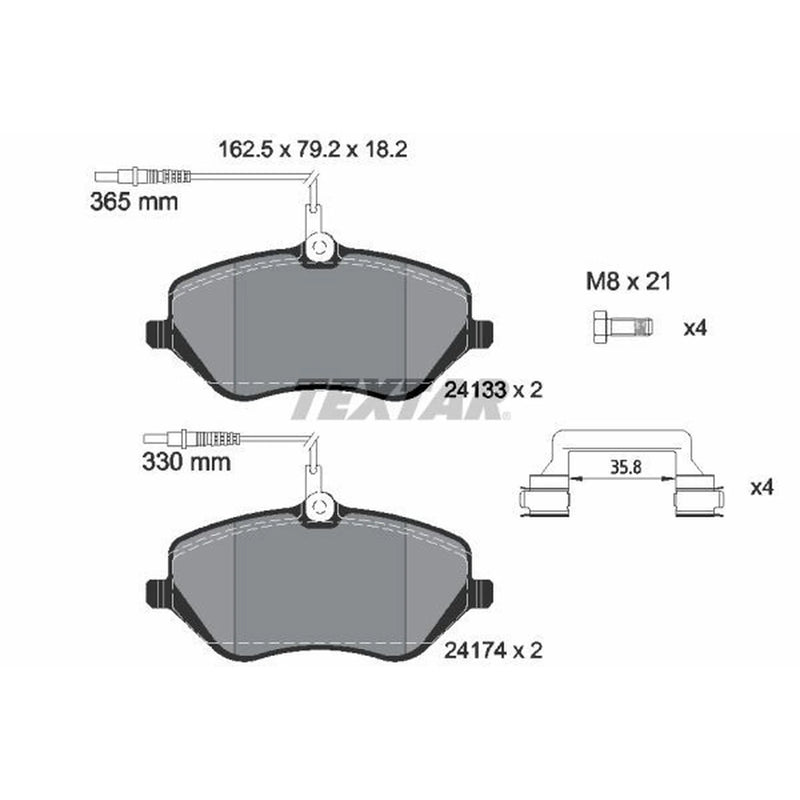 Textar Front Brake Pad Set 2413301