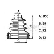 Borg & Beck Drive Shaft Bellow Kit transmission sided BCB6391
