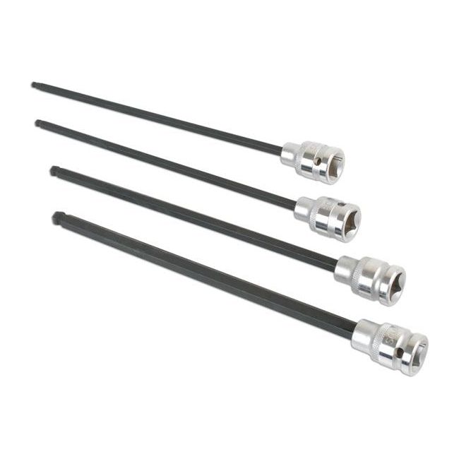 Laser Extra Long Ball End Hex Socket Bit Set 1/2"D 4pc 6711 Laser - Dynamic Drive
