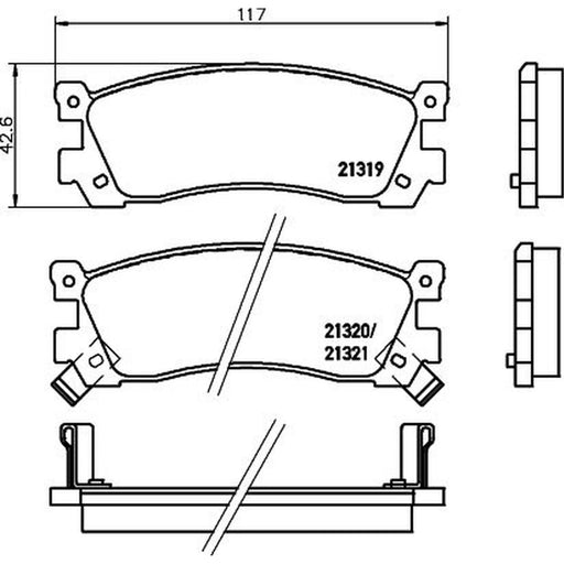 Mintex Rear Brake Pad Set fits Eunos 800 1993-2000 2.5