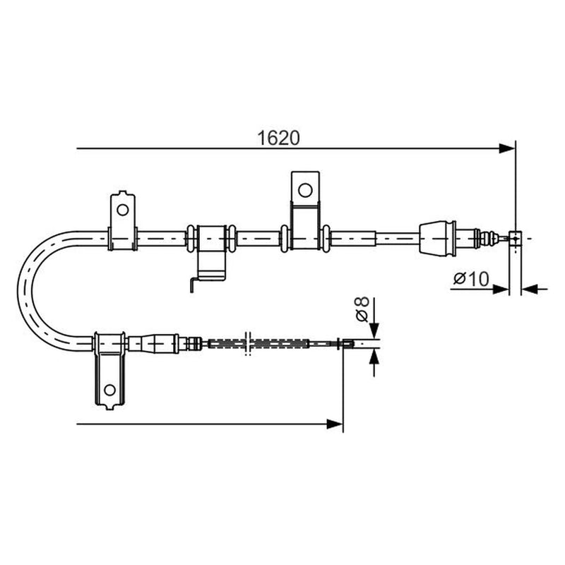 Bosch Handbrake Cable Right Rear fits Hyundai Getz 2002-2010 1.1 1.3 1.4 1.5 1.6