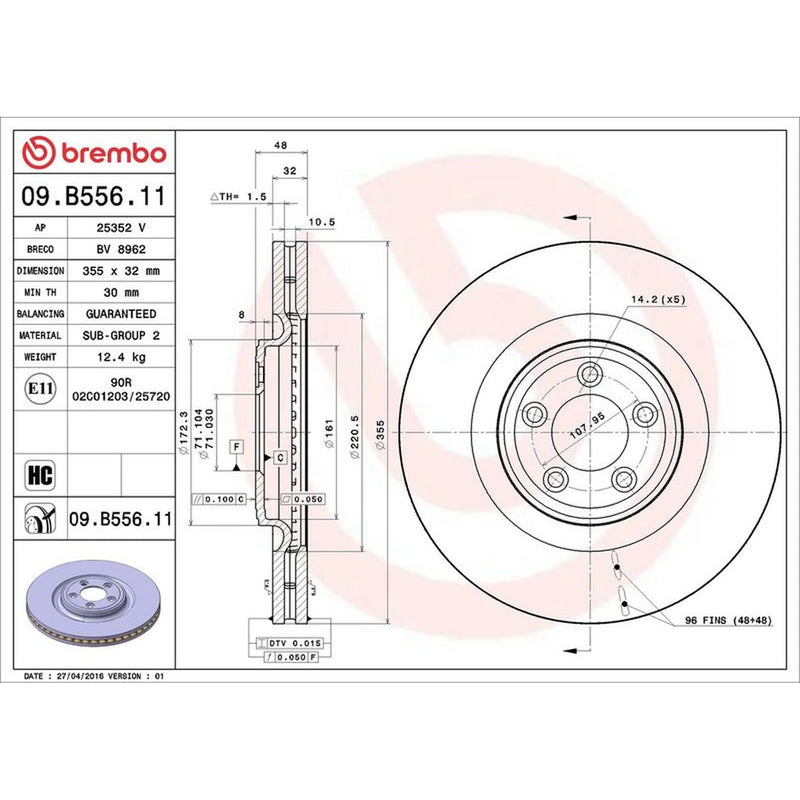 Brembo Front Brake Discs & Pads fits Jaguar Xk II 2006-2014 4.2 5.0