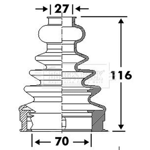 Borg & Beck Drive Shaft Bellow Kit transmission sided BCB6113