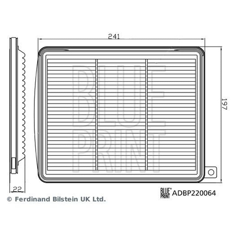Blue Print Engine Air Filter fits Hyundai I10 III 2019 on 1.0 1.2