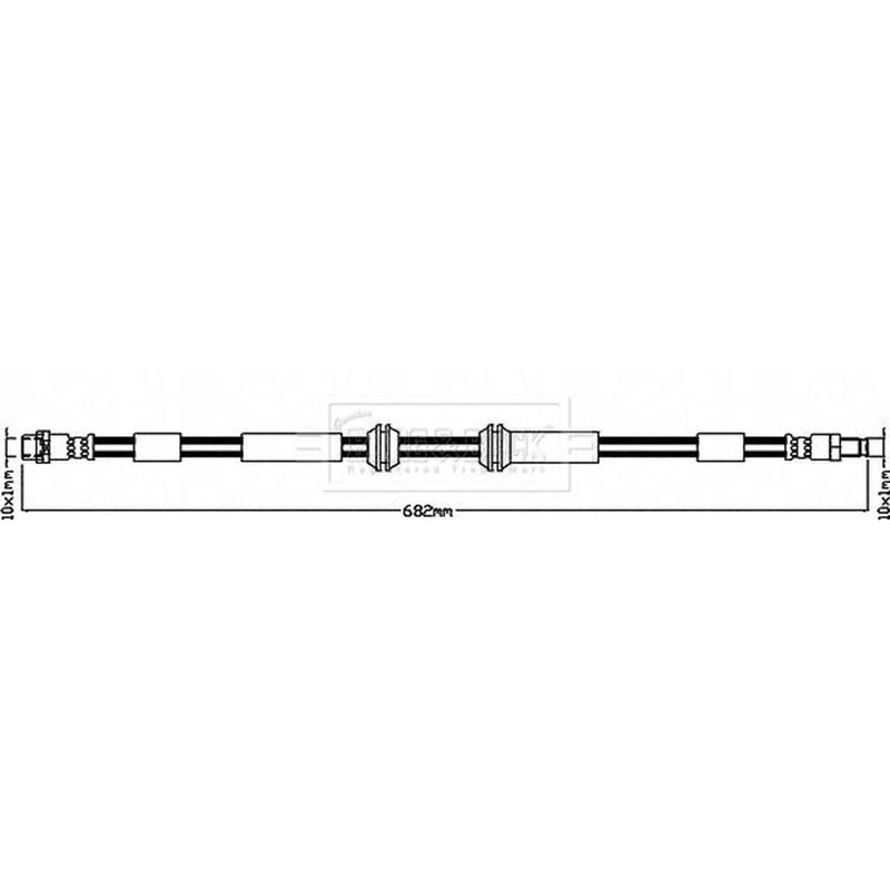 Borg & Beck Brake Hydraulic Hose Line Front Right BBH8652