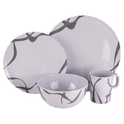 Melamine Dinner Set 16pc Interlock Heavy Duty Plates Cups Bowls Picnic Camping PLS  - Dynamic Drive
