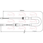 Apec Handbrake Cable Left Front fits Citroën C5 I 2001-2004 1.8 2.0 2.2 3.0