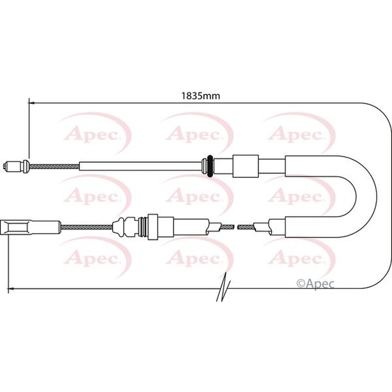 Apec Handbrake Cable Left Front fits Citroën C5 I 2001-2004 1.8 2.0 2.2 3.0