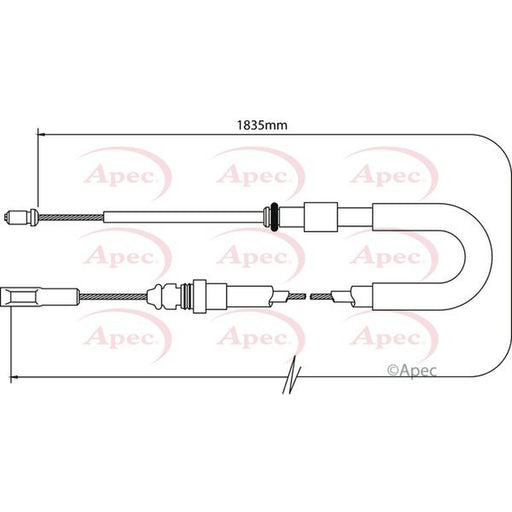 Apec Handbrake Cable Left Front fits Citroën C5 I 2001-2004 1.8 2.0 2.2 3.0