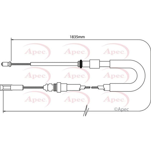 Apec Handbrake Cable Right Front CAB1052