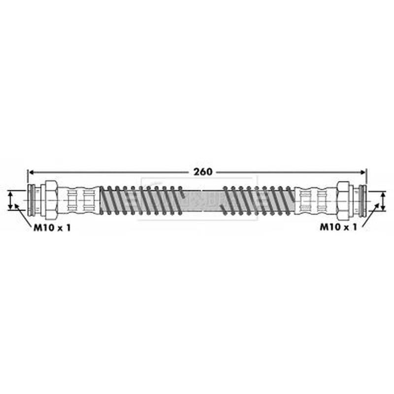 Borg & Beck Brake Hydraulic Hose Line Rear Right BBH6644