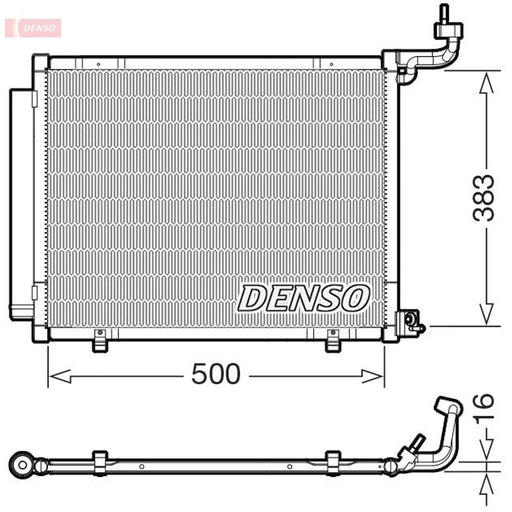 Denso Air Conditioning Condenser fits Ford Fiesta VII 2017-2019 1.0 1.1