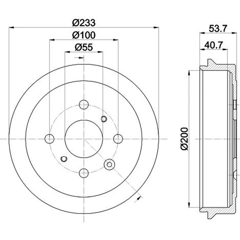 Mintex Brake Drum Assembly Rear fits Citroën C1 2005-2014 1.0 1.4