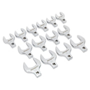 Sealey Crow's Foot Open End Spanner Set 14pc 1/2"Sq Drive Metric S01109 Sealey - Dynamic Drive