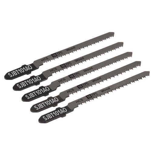 Sealey Jigsaw Blade Hard Wood 83mm 18tpi Pack of 5 SJBT101AO Sealey - Dynamic Drive