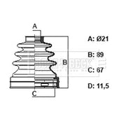 Borg & Beck Drive Shaft Bellow Kit transmission sided BCB6402