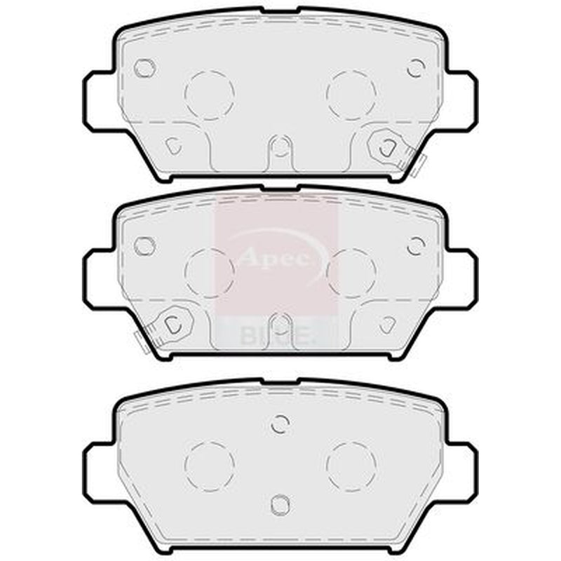 Apec Rear Brake Pad Set fits Mitsubishi Eclipse Cross 2017 on 1.5