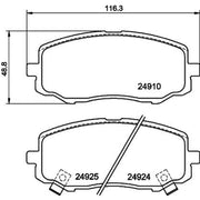 DON Front Brake Pad Set fits Hyundai I10 I 2011-2018 1.2