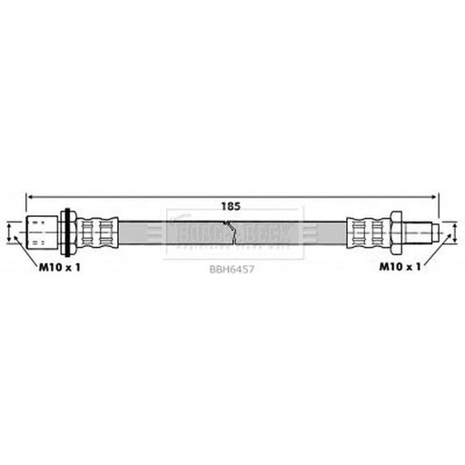 Borg & Beck Brake Hydraulic Hose Line Front Right BBH6457