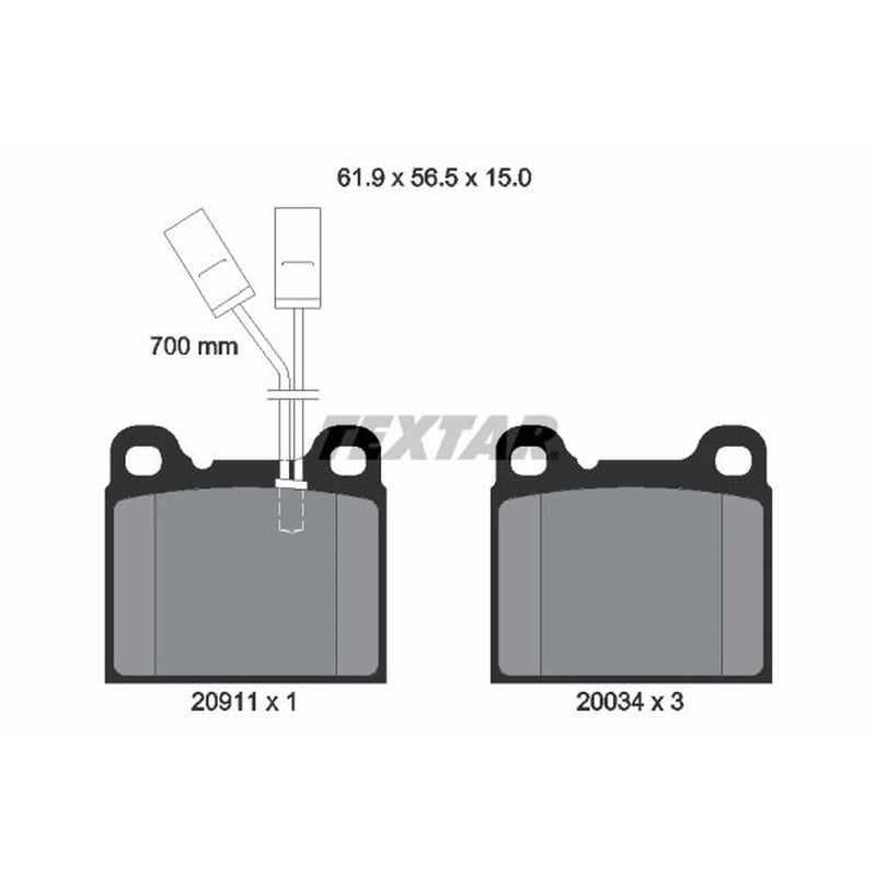 Textar Front Brake Pad Set 2091101