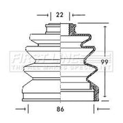 First Line Drive Shaft Bellow Kit Front Left fits Nissan 100NX 1990-1994 1.6