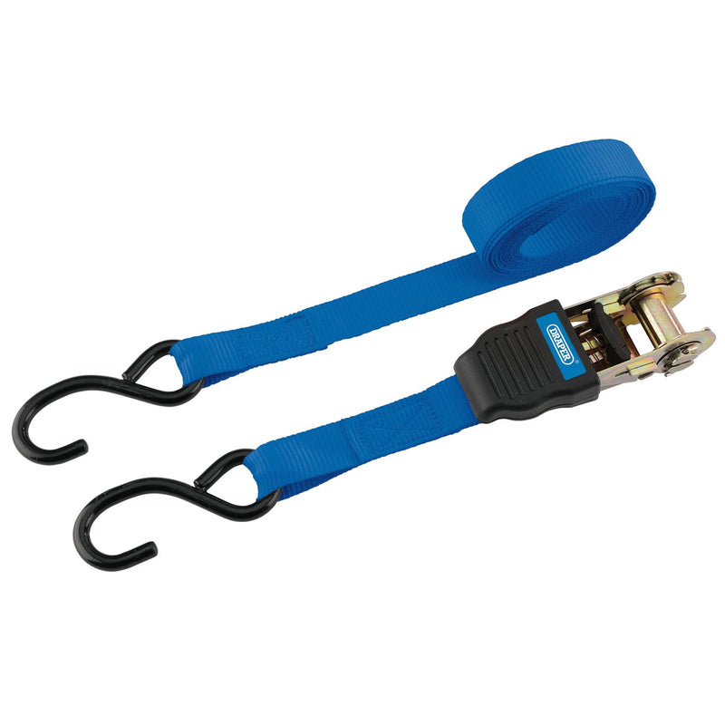 Draper Ratcheting Tie Down Straps, 4.5m x 25mm, 225kg (4 Piece) 92771 Draper - Dynamic Drive