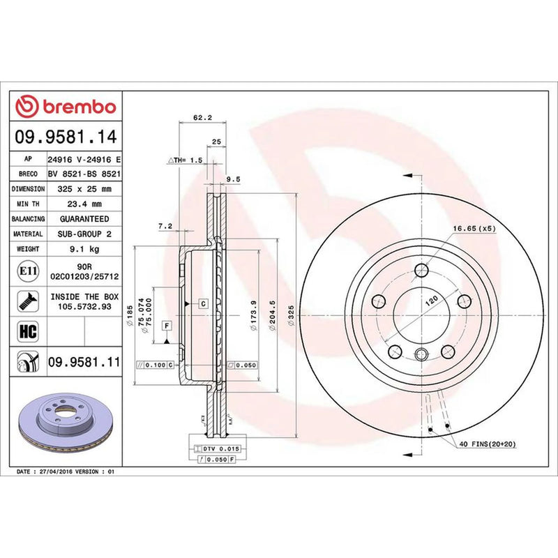 Brembo Front Brake Discs & Pads fits BMW X3 2003-2011 2.0 2.5 3.0