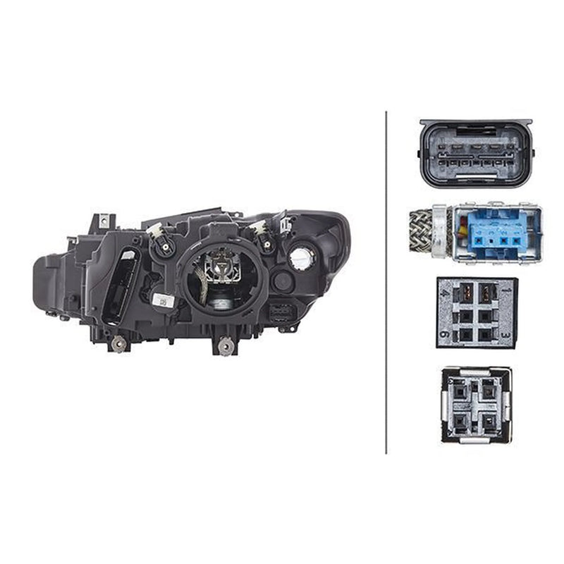 Hella Headlight Headlamp LED Right fits BMW 3 2011-2019