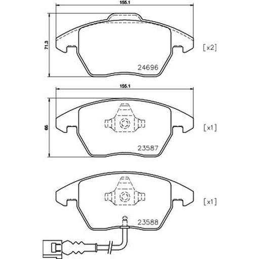 DON Front Brake Pad Set fits Audi A1 2011-2018 1.2 1.4 1.6 2.0